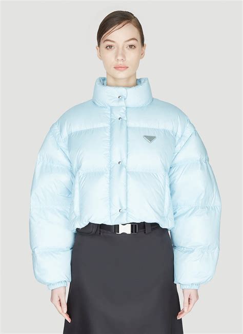 prada baby blue puffer jacket